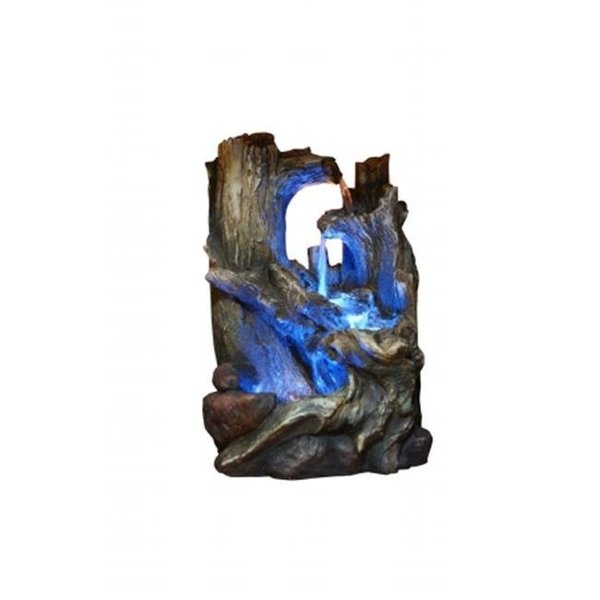 Alpine Corp Alpine Corp WIN786S 14 in. Tree Trunk Tabletop Fountain With Led Light WIN786S